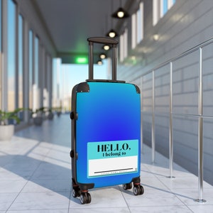 Maleta de color azul turquesa brillante: equipaje de mano único y equipaje facturado grande, regalo de viaje