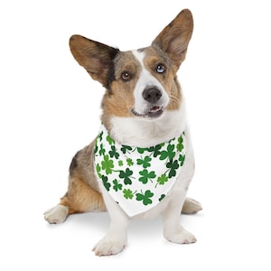 Kleeblatt Bandana Haustierhalsband, St. Patricks Day Hundehalstuch, Mädchen Hundehalstuch, Geschenk für Hundeliebhaber, festliches CuteDog Bandana, Doggy Bandana