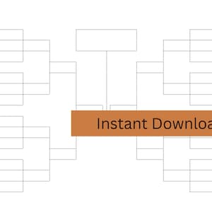 Blank Printable Bracket Sheet, Sports Bracket, Downloadable Tournament Bracket, Multiple Team Bracket, Basketball, Soccer, Beer Pong