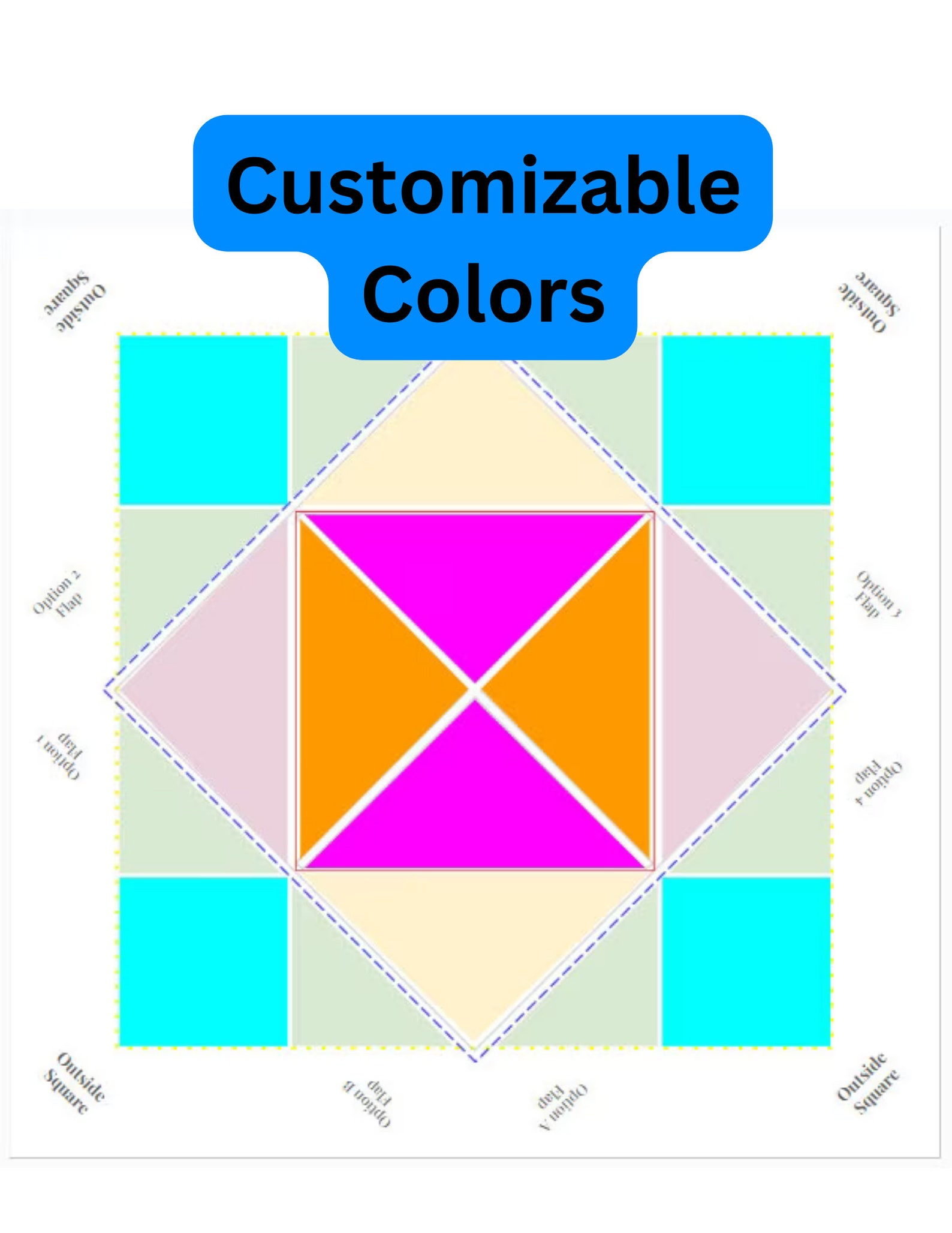 Paper Fortune Teller Template / Printable Fortune Teller Kit / Origami