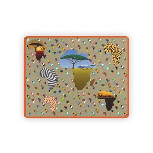 Veel Afrika-puzzel, educatieve montessori-puzzel voor kinderen van 4 en 5 jaar oud, trotse Afrikaanse geschenken, Afrika-landcadeau, Afrikaans continent