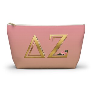 Delta Zeta Sorority Make-up und Zubehör Tasche, große kleine Sorority Geschenke, Zeta Schwester Geschenke, Sorority House Senior Geschenk, Delta Zeta Griechisch