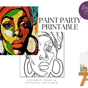 Soulful Sistah Paint Party Printable: DIY Canvas Art (PNG Digital Download)