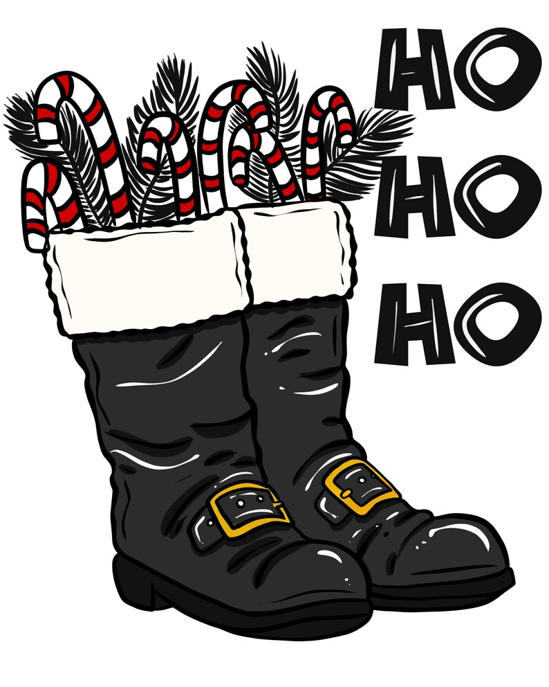 Santa Boots Coloring Page & Tracer Holiday Digital Download Painting