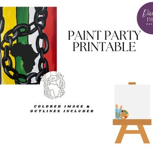 Black History Paint Party Printable: Broken Chains DIY Canvas Art (Digital Download)