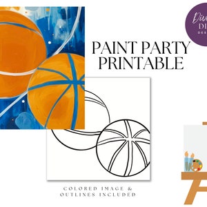 DIY Paint Party afdrukbaar, vooraf getekende vader en zoon schilderachtig uitzicht, Instant Download, DIY canvaskunst, Paint Party, digitale png-download