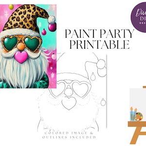 Psychedelic Santa DIY Paint Party: Pre-Drawn Canvas (Digital Download)