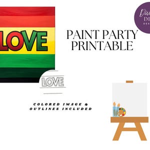 Black History &#39;Love&#39; DIY Paint Party Printable (Digital Download)