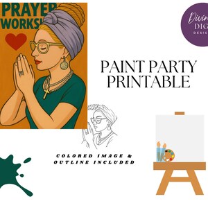 Prayer Works ! DIY Paint Party Printable|Inspirational| Instant Download|Canvas Art|PNG Digital Download