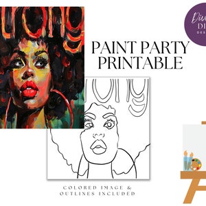 Juneteenth Paint Party Printable: Strong Sistah DIY Canvas Art (PNG Digital Download)