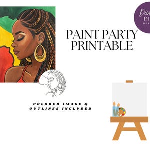 Pre-Drawn Queen Paint Party Printable: DIY Canvas Art (Digital Download)