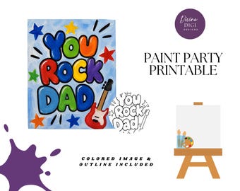 You Rock Dad PNG: DIY Paint Party Printable