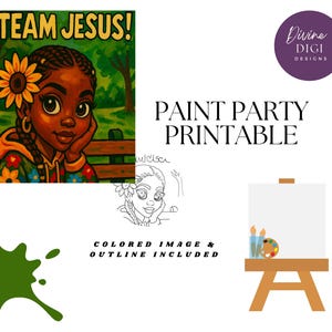 Team Jesus DIY Paint Party Printable|Inspirational| Instant Download|Canvas Art|PNG Digital Download