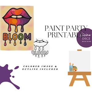 Drip Lips  Digital Download| DIY Paint Kit ICanvas Art | PNG