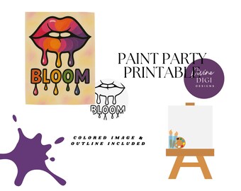 Drip Lips  Digital Download| DIY Paint Kit ICanvas Art | PNG