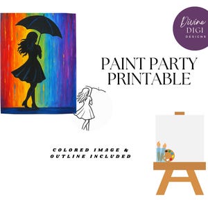 Rainbow Rain Girl| Digital Download| DIY Paint Kit IPride Art | PNG