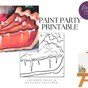 DIY Paint Party Printable, Pre-Drawn Sweet Potato Pie Canvas Diy, Instant Download, Diy Canvas Art, Paint Party, PNG Digital Download