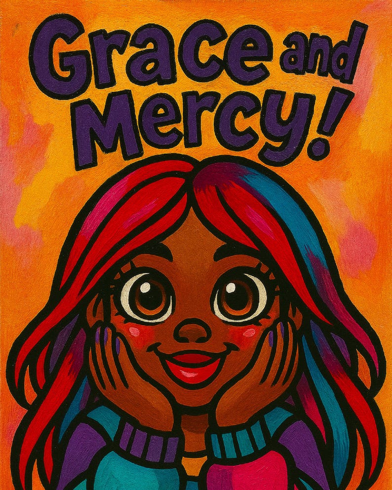 Grace and Mercy Paint Party Printable: Inspirational Canvas Art (PNG ...