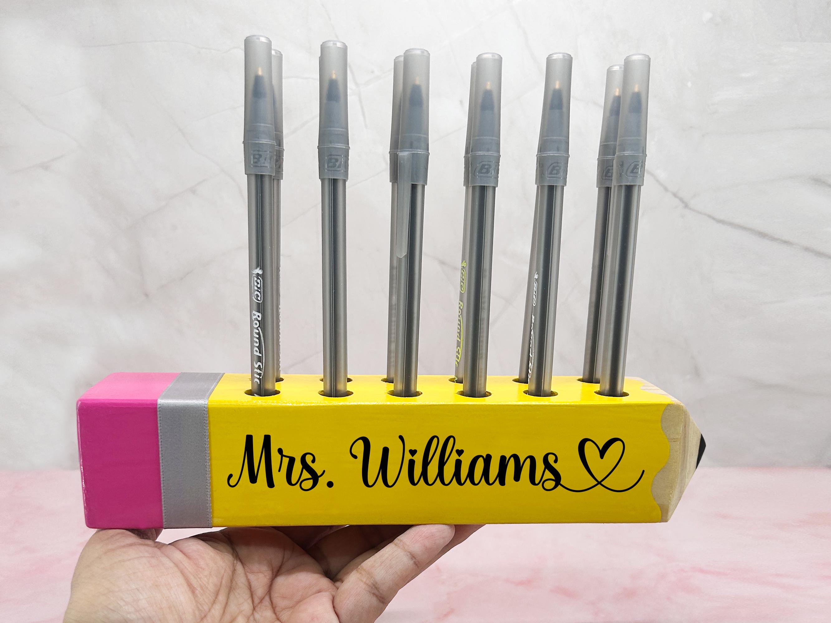 Personalized Wooden Pencil Holder | Teacher Gift - Etsy
