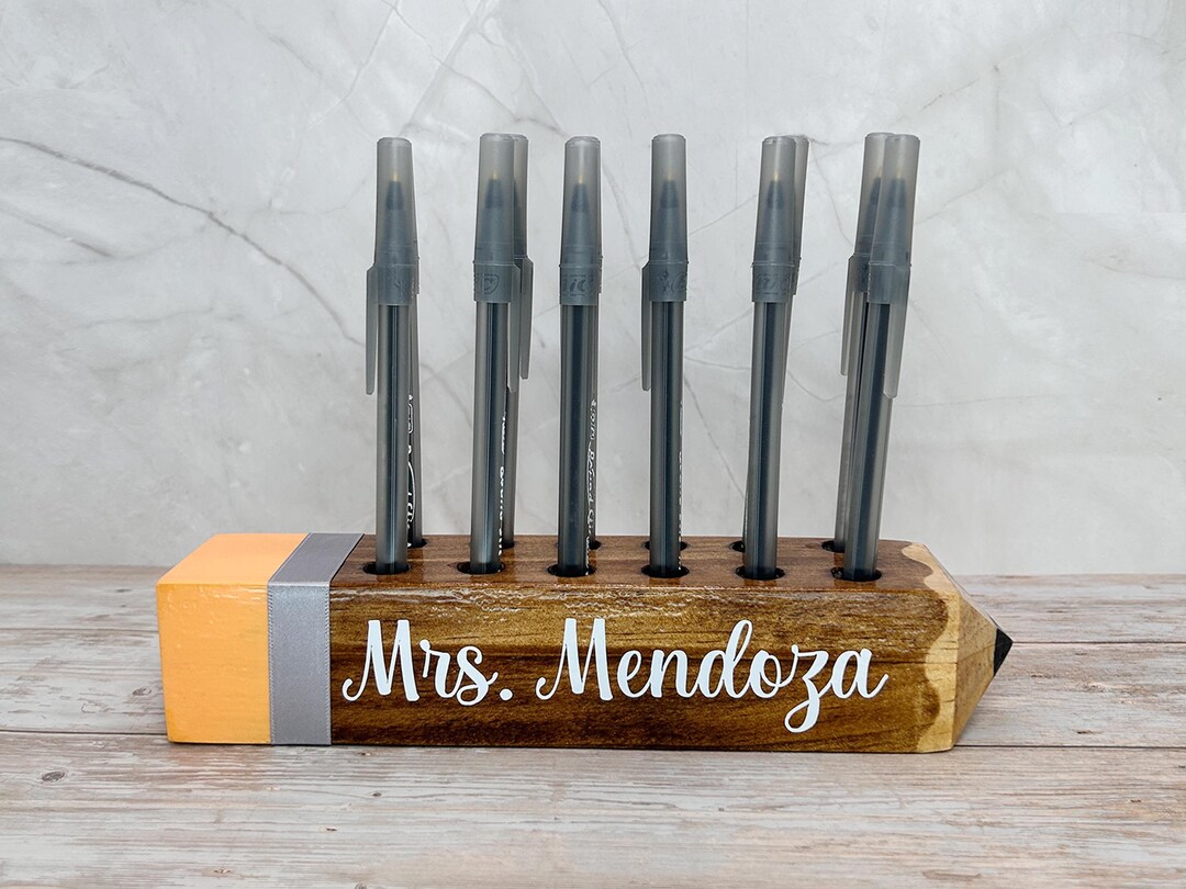 Personalized Wood Pencil Holder, Teacher Appreciation Gift - Etsy