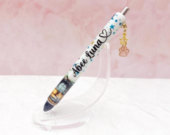 Personalized Cat Pen | Glitter Epoxy, Refillable InkJoy