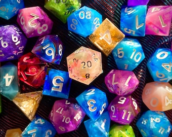 Mismatched Mystery Dice Set | Complete set + Bonus D20 and D4