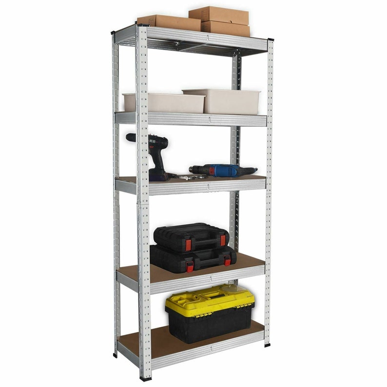 Heavy Duty Steel & MDF 5 Tier Galvanized Racking Shelf