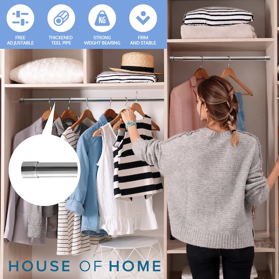 Extendable Stainless Steel Wardrobe Rail