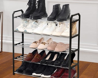 5 Tier Shoe Storage Rack - Black or Grey