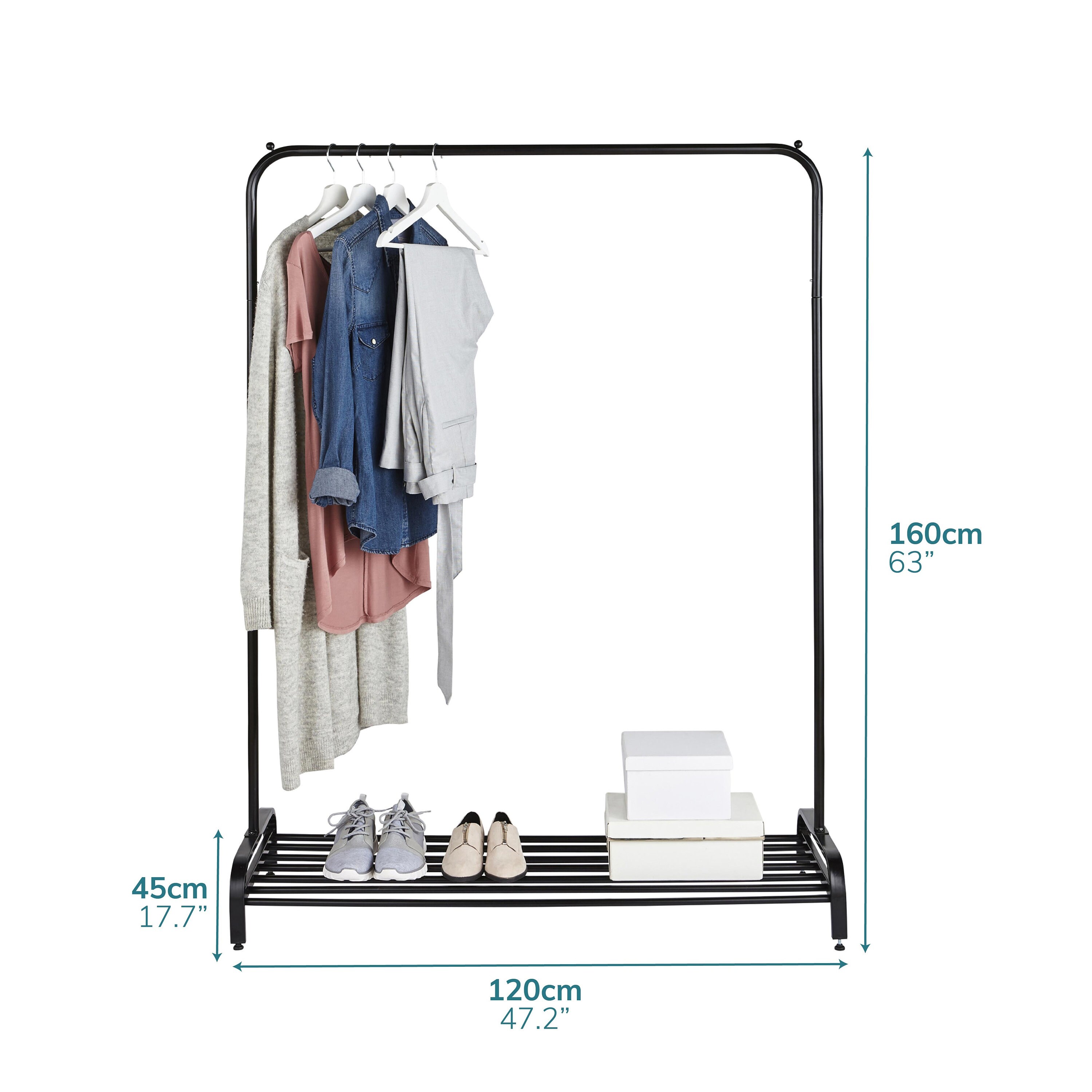 Garment Rack Clothes Rail With Shoe Storage Shelf & Adjustable - Etsy