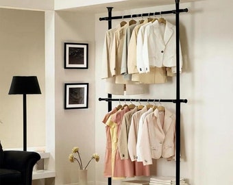 Telescopic Clothes Rail, Extendable and Adjustable Wardrobe
