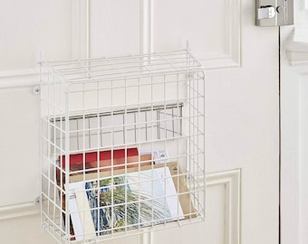 White Letter Box Catcher Basket With Lift Up Lid