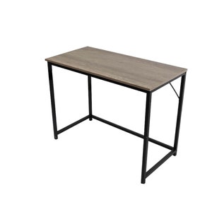 Computer Desk Rustic Grey Top With Black Metal Frame - Etsy UK