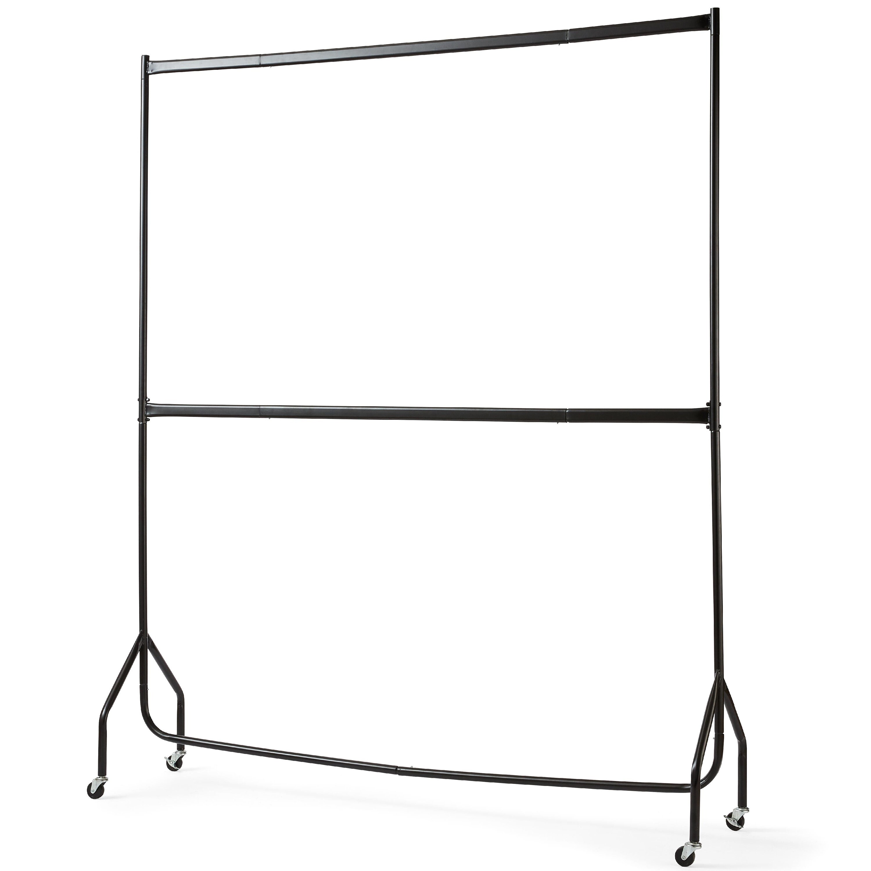 5ft Long X 7ft Two Tier Heavy Duty Clothes Rail Garment Hanging Rack in ...