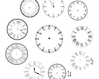 Clock Face SVG Bundle, Clock Svg, Clock face clipart Bundle cut files, Clock Numbers Svg, Clock face template, Clocks, Clock face clipart