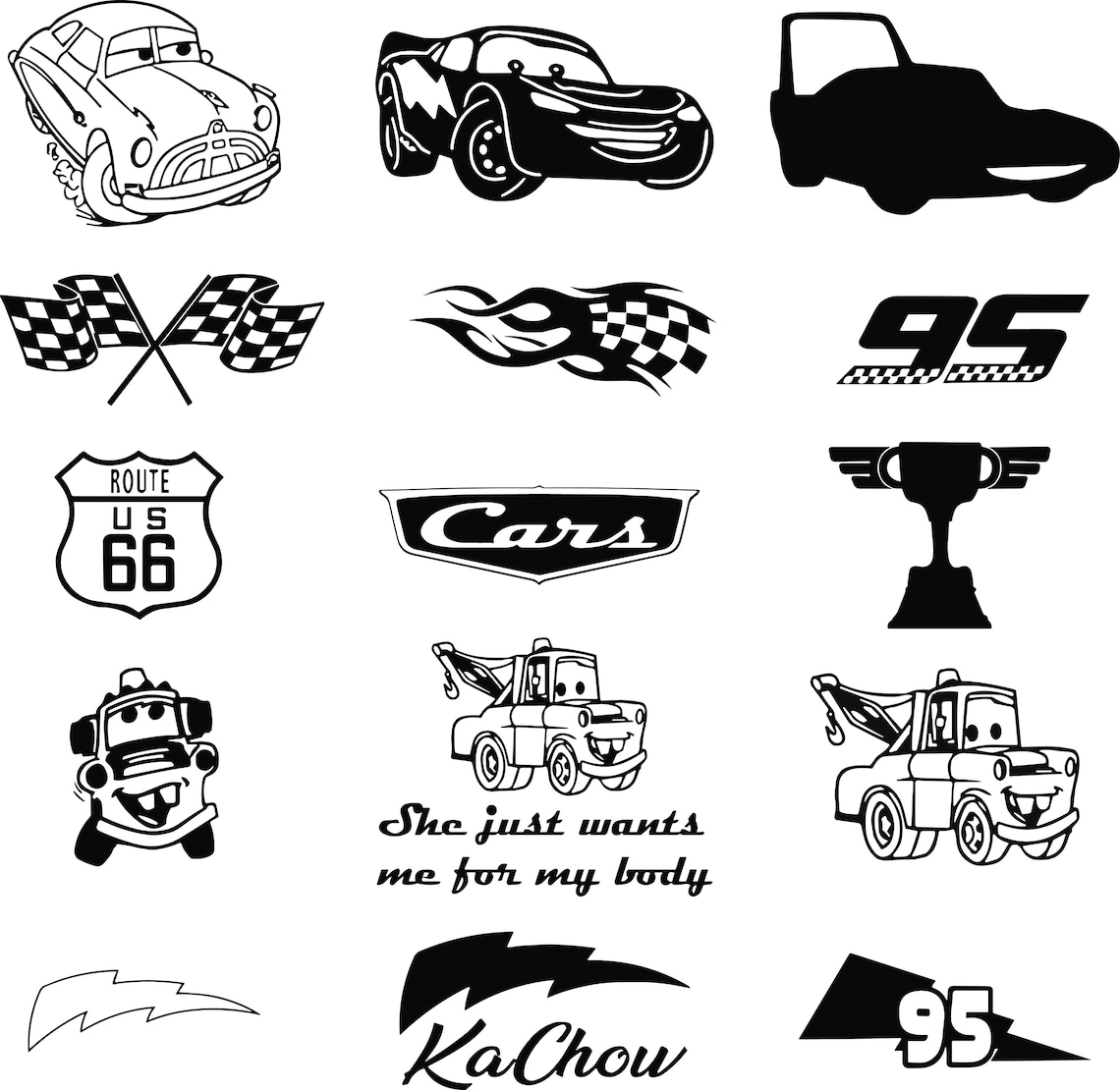 Cars Svgs, Pngs, Jpgs, Cars Bundle, Digital Download, Lightning Car ...