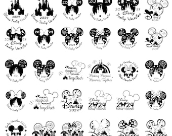 Mouse SVG Bundle, Princess Svg Files for Cricut and Silhouette, Family Vacation 2024 SVG, Customize Family Trip 2024 SVG, Mouse Mice Svg