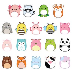 57 squishmallow animals PNG SVG clipart cricut designs bundle images on transparent background sublimation design for cricut birthday