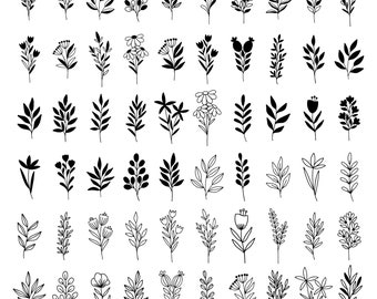 Wilde bloemen svg, wilde bloem svg bundel, botanische svg, boeket SVG, bloemen svg, bloem clipart, bloem schets svg, wilde bloemen kunst Svg