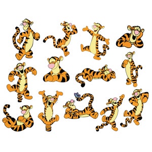 Lot de svg Tigrou, Tigrou svg, fichier coupé Tigrou, Tigrou visage svg, svg Tigrou en couches, fichier de coupe Tigrou, Winnie l'ourson svg, Winnie l'ourson