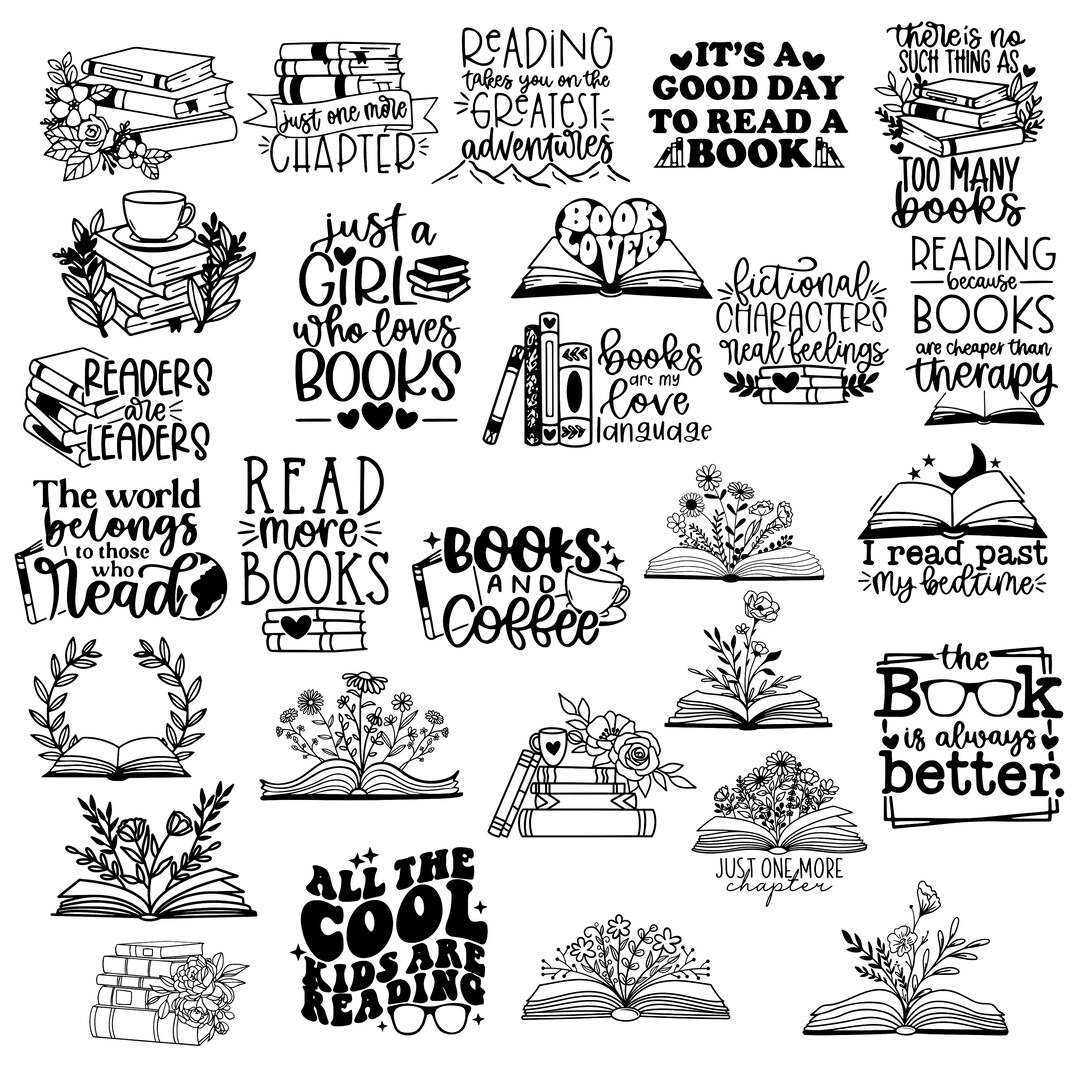 Reading Svg Bundle, Floral Book SVG, Book Svg, Book With Flowers Svg ...