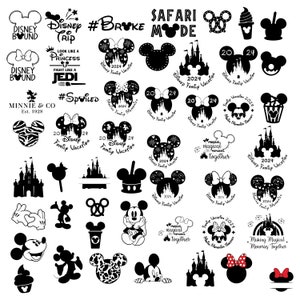 Muis SVG-bundel, prinses Svg-bestanden voor Cricut en Silhouette, familievakantie 2024 SVG, familie-uitstapje 2024 aanpassen SVG, muis muizen Svg