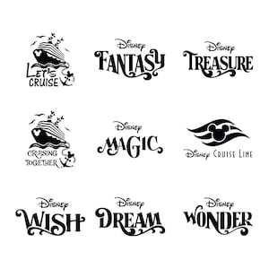 Croisière SVG, Mickey Cruise PNG Clipart Bundle, bateau de croisière SVG, souris bateau de croisière noms Logo Bundle - Treasure Fantasy Dream Wish Wonder Magic