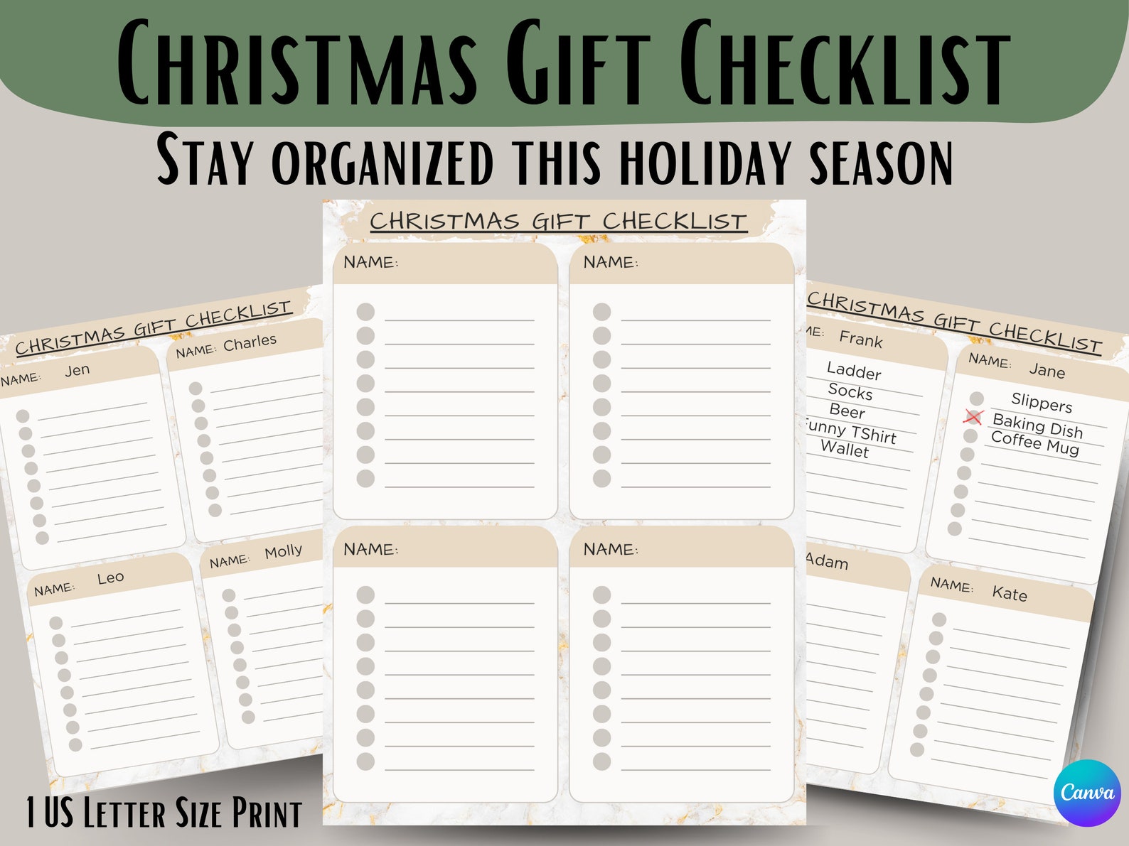 Christmas Checklist| Christmas Planner| Holiday Organizer| Canva ...