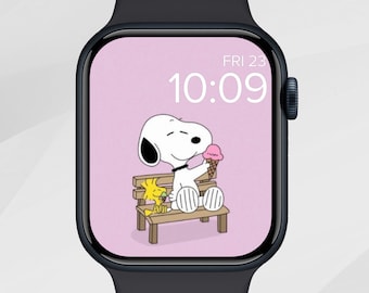 Ice Cream Apple Watch Wallpaper, Summer Apple Watch Face, Animal Watch Face, Spring Watch Background, Cute Cartoon Dog Aesthetic
