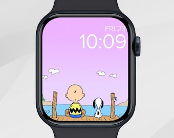 Beach Apple Watch Wallpaper, Summer Apple Watch Face, Holiday Watch Face, Animal Watch Background, Cute Cartoon Dog Aesthetic