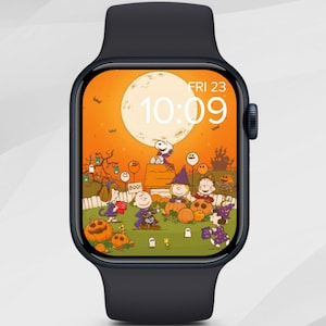 Halloween Apple Watch Wallpaper, Pumpkin Apple Watch Face, Fall Autumn Apple Watch Background, Cartoon Dog Comic Apple Watch Custom Screen