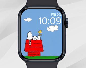 Cartoon Apple Watch Wallpaper, Summer Apple Watch Face, Animal Watch Face, Spring Watch Background, Cute Cartoon Dog Aesthetic