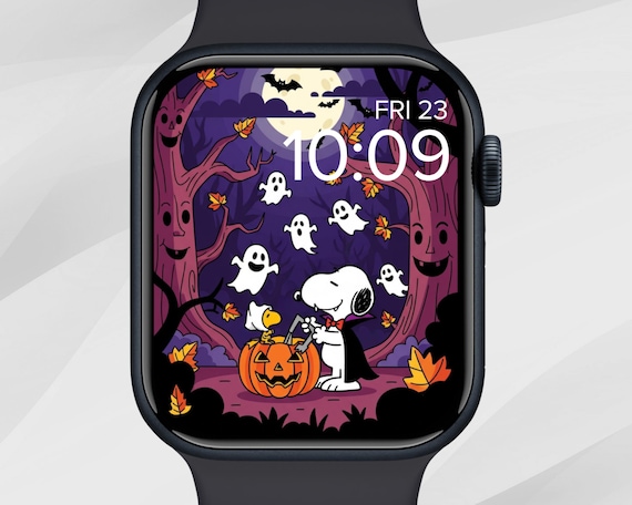 Halloween Apple Watch Wallpaper, Pumpkin Apple Watch Face, Fall Autumn Apple Watch Background, Cartoon Dog Comic Apple Watch Custom Screen