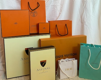 Louis Vuitton gift set box size 9x5.75x2.75 inches, shopping bag 10x8x6  inches